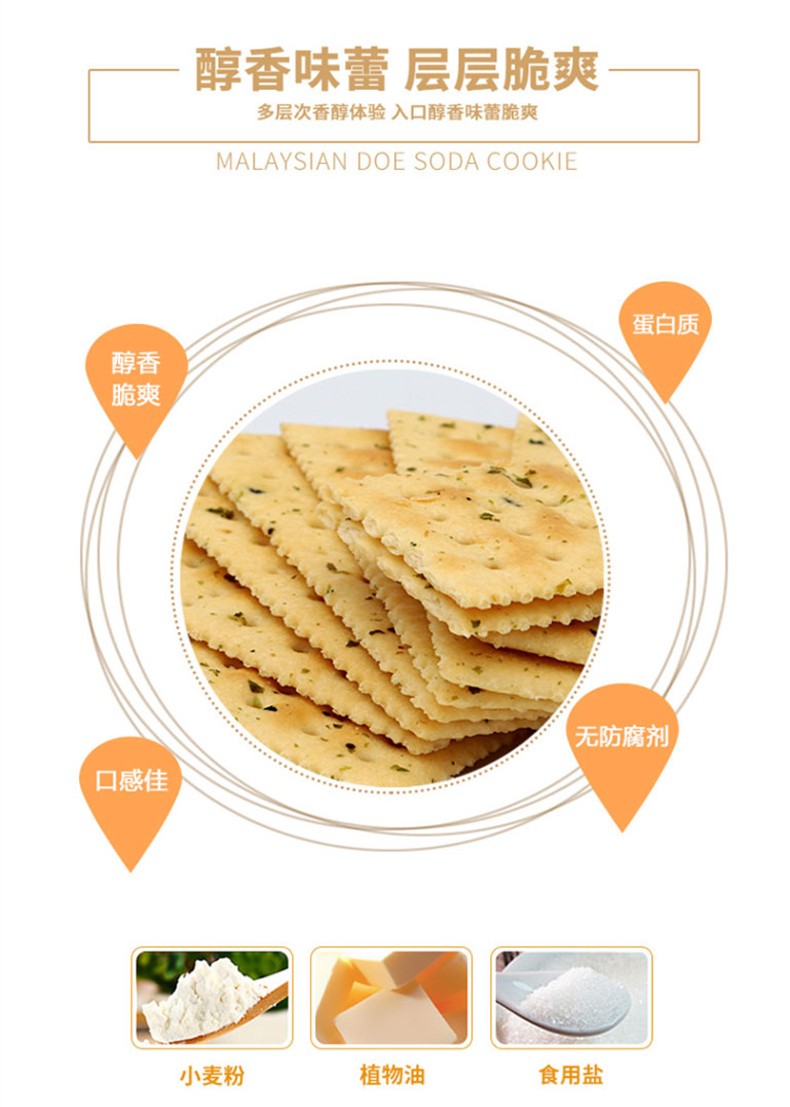 DOE Black Pepper flavored soda crackers detail image 6