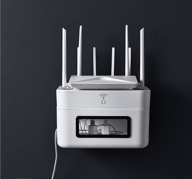 wifi无线路由器收纳盒壁挂式机顶盒插线板插座整理神器电线收纳盒