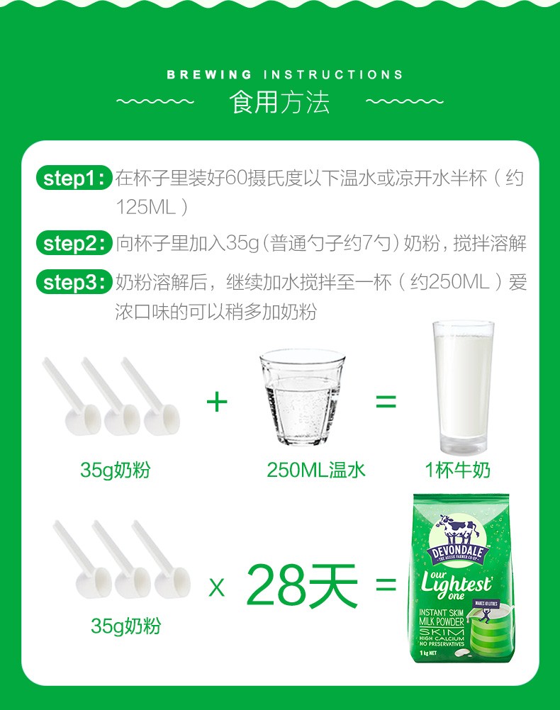 德运脱脂奶粉详情图5
