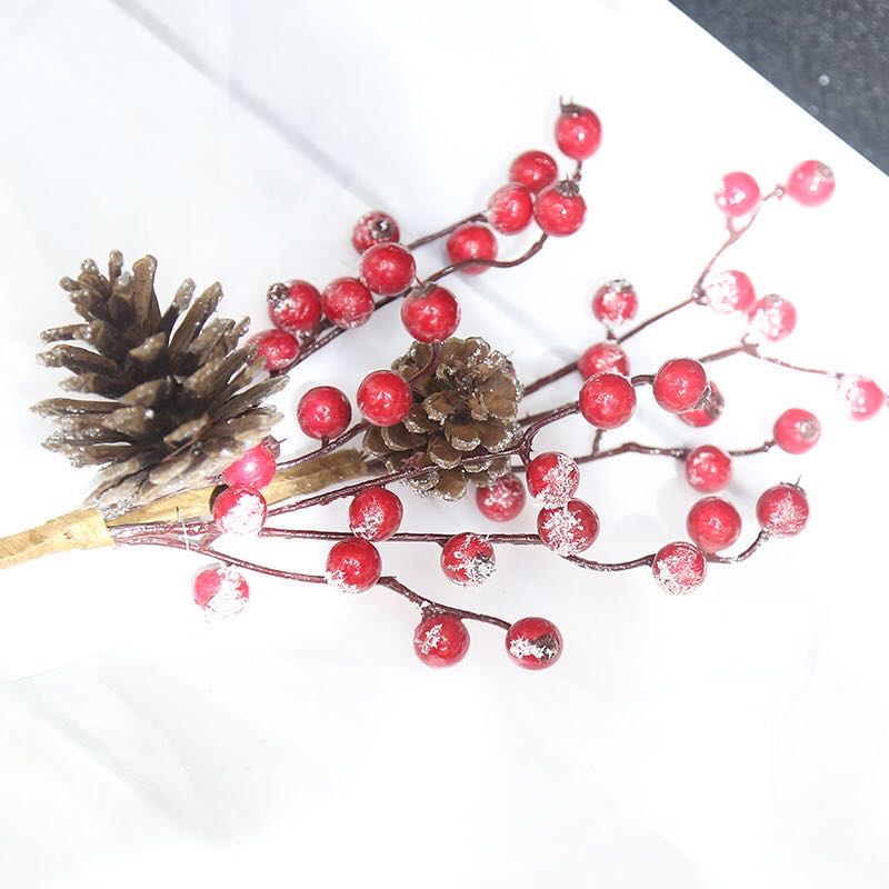 圣诞配件松针松果红豆相思豆壁挂装饰品