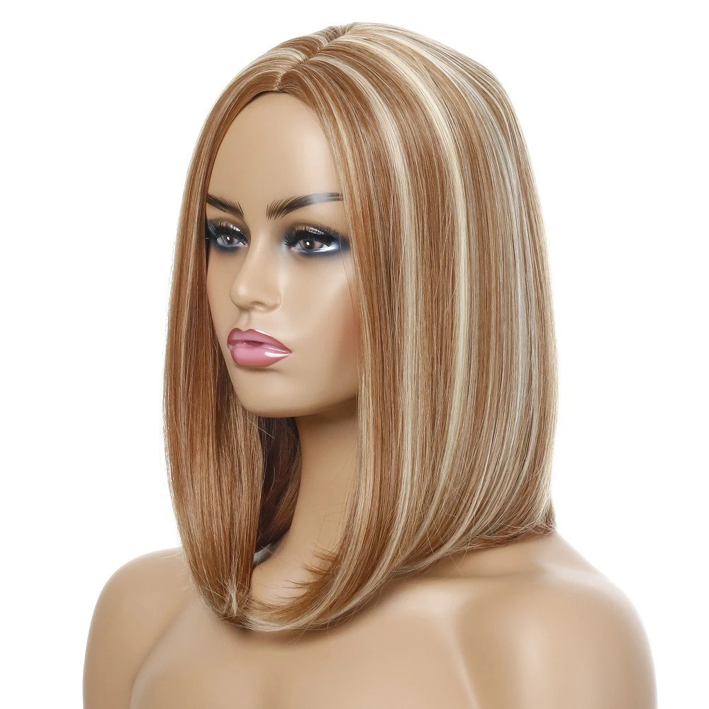 New European and American style wig, fashionable wig cover for women's short hair, synthetic fiber head cover detail image 7