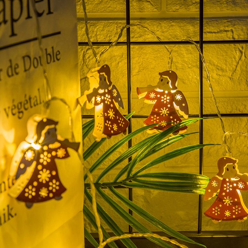 Instagram's best-selling Christmas-themed iron art battery light string, Christmas-shaped iron art light string, festive party decoration light Item Picture