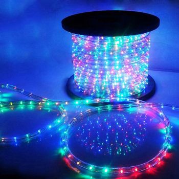 100m rainbow tube neon light strip outdoor engineering round three-wire LED light strip details Picture