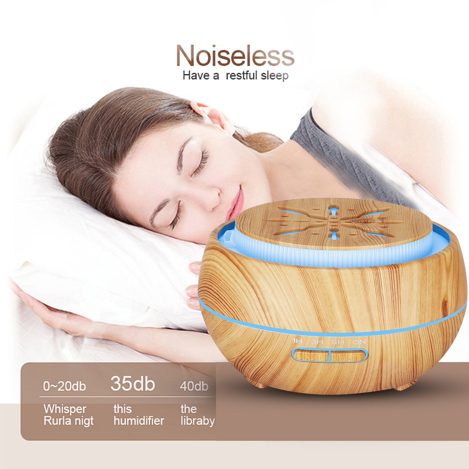 Fabricante venta caliente HOLDMAY humi 400ML aroma difusor humidificador color aroma light añadir aceite esencial detail image 8