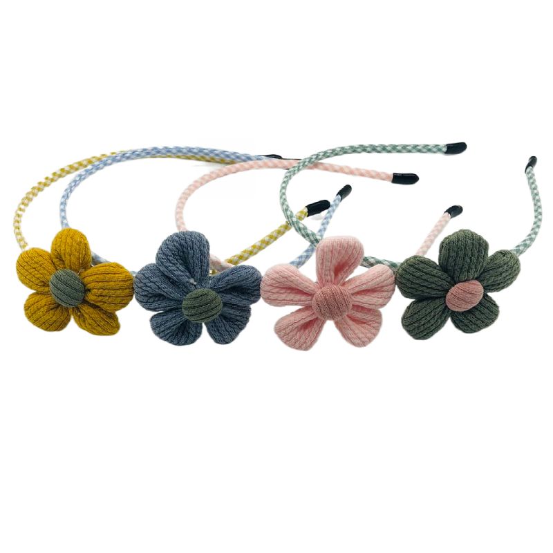 Five petals flower headband South Korean girls hair band super cute simple pressure hair headdress hairy no trace head grotches details Picture