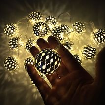 led摩洛哥金属圆球灯串镂空铁艺ktv酒吧节日派对婚庆活动布置彩灯