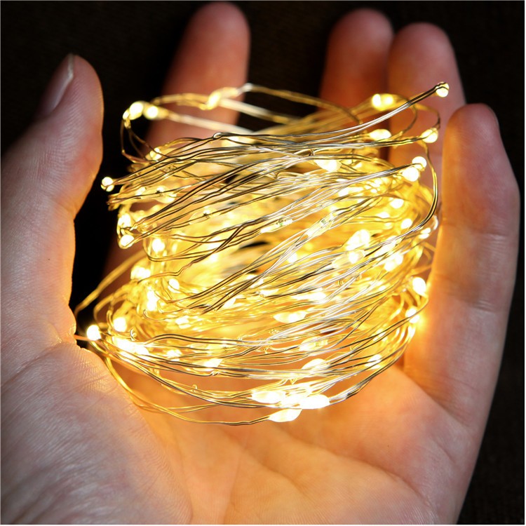 Amazon's best-selling remote control 8-function waterproof battery box LED 10-meter 100-light copper wire light string detail image 1