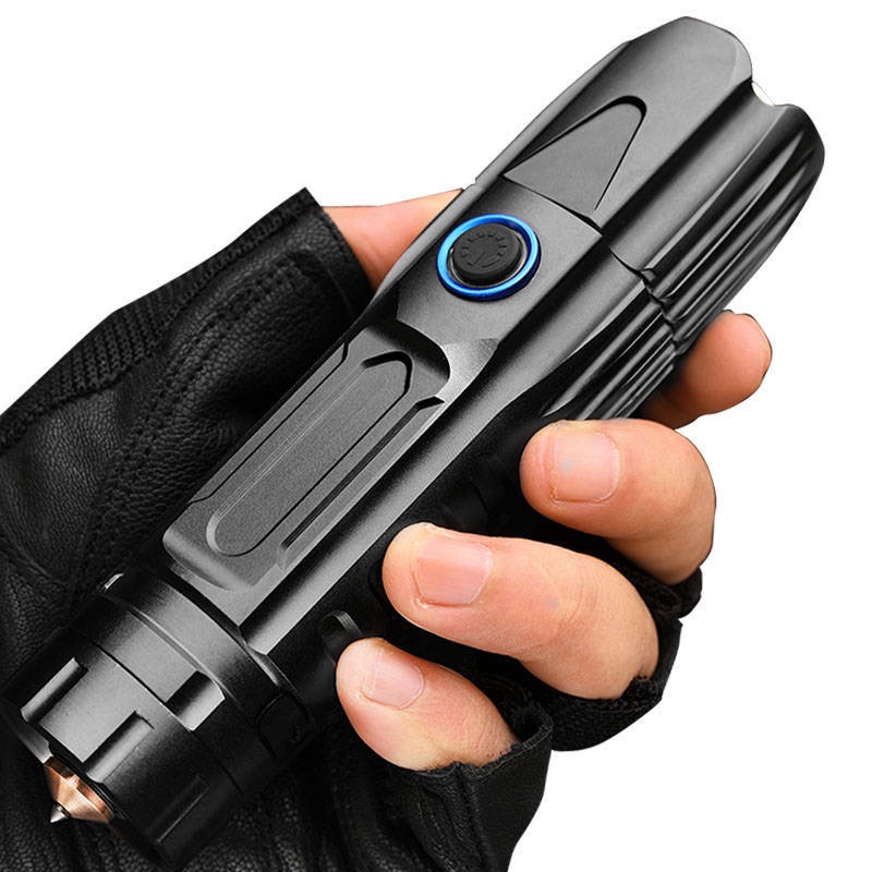 P90强光手电筒可充电便携迷你户外超亮远射变焦P70大功率氙气灯