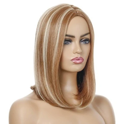 New European and American style wig, fashionable wig cover for women's short hair, synthetic fiber head cover detail image 2