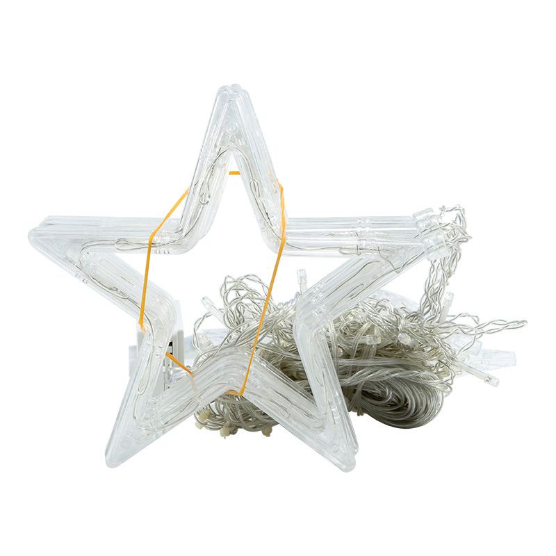 Star curtain lights, five-pointed star curtain lights, festival decorative colored lights, big and small star lights Specification image