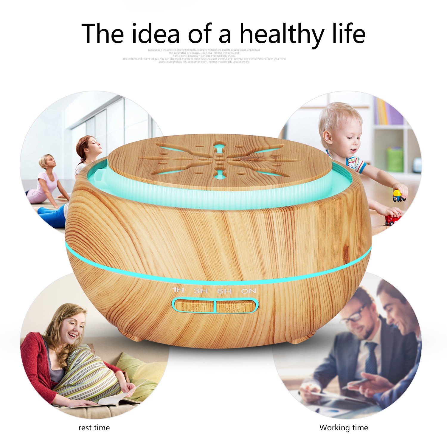 Fabricante venta caliente HOLDMAY humi 400ML aroma difusor humidificador color aroma light añadir aceite esencial detail image 7