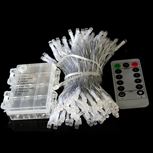 Amazon's best-selling 8-function remote control waterproof battery light string 10-meter 100-light festival decorative light