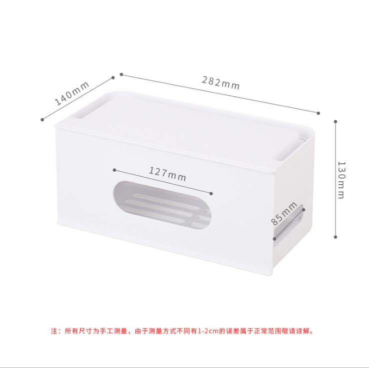 Pull-out desktop power cord storage and organization box, plastic power strip, power board and cable management box Item Picture