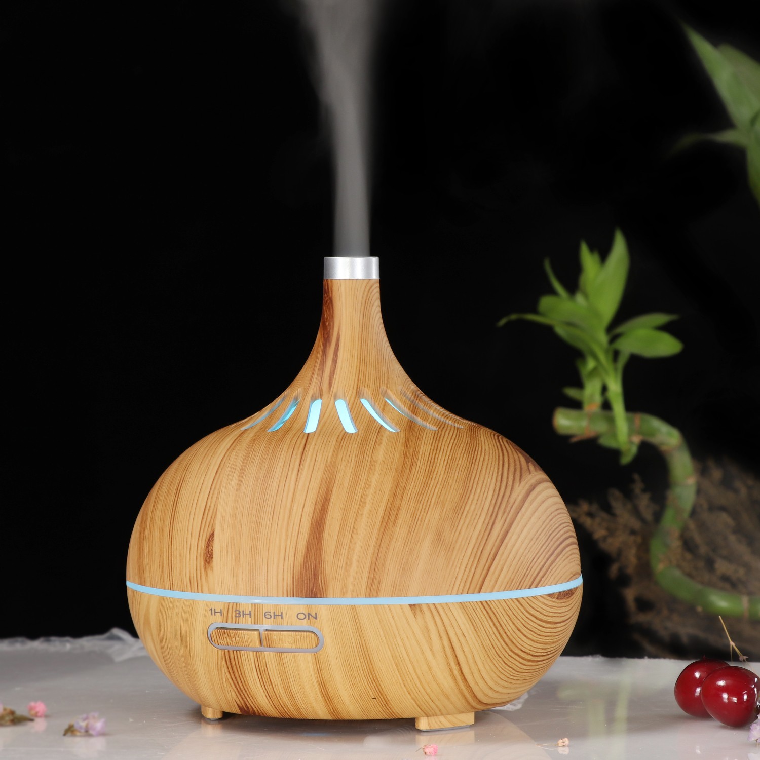 Venta directa de fábrica barra vertical patrón difusor de aroma humidificación lámpara de aromaterapia escritorio luz de banda creativa se puede agregar aceite esencial detail image 5