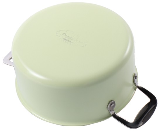 厨房密码 韩国进口厨具 绿色三层不锈钢双柄汤锅24cm详情3