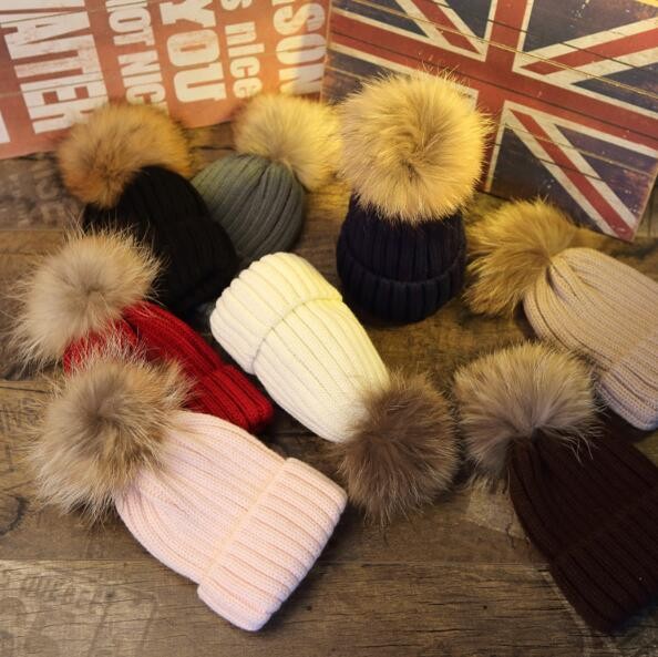 Hat Female Autumn Winter Raccoon Fox Real Fur Fur Hat Thick Knit Hat Winter Korean Version Warm Hat undefined
