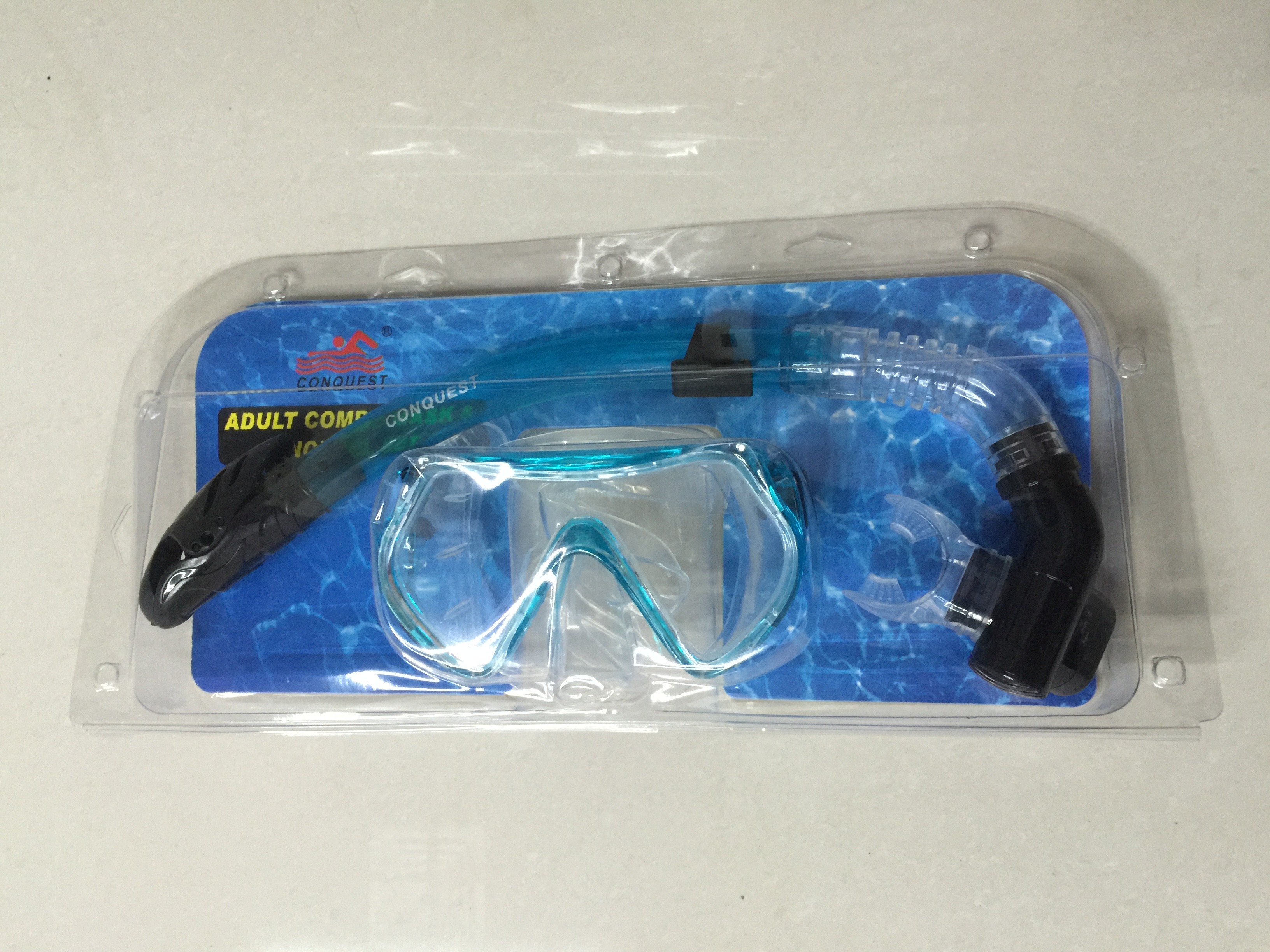 搏路厂家批发 现货供应潜水镜 全干式呼吸管 M1526S/S14S潜水套装 湖蓝详情图8