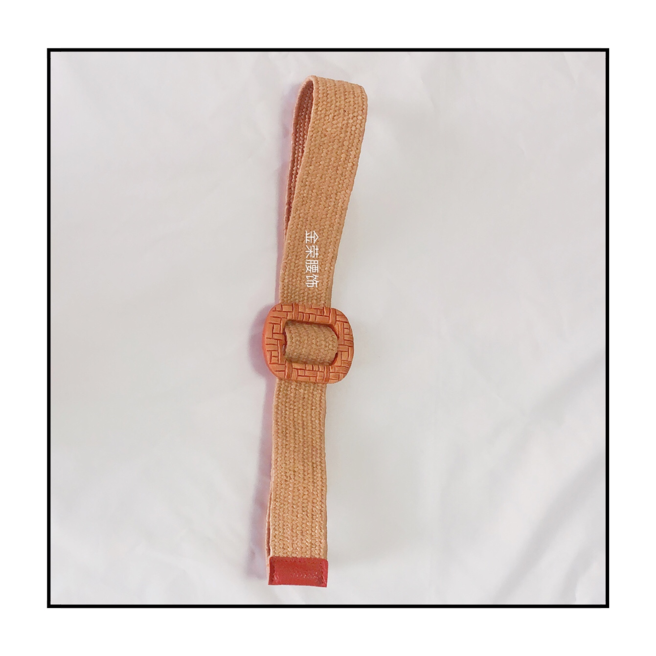 新款草编织松紧弹力腰带女皮带女圆方扣时尚休闲装饰百搭裤弹力腰详情图6