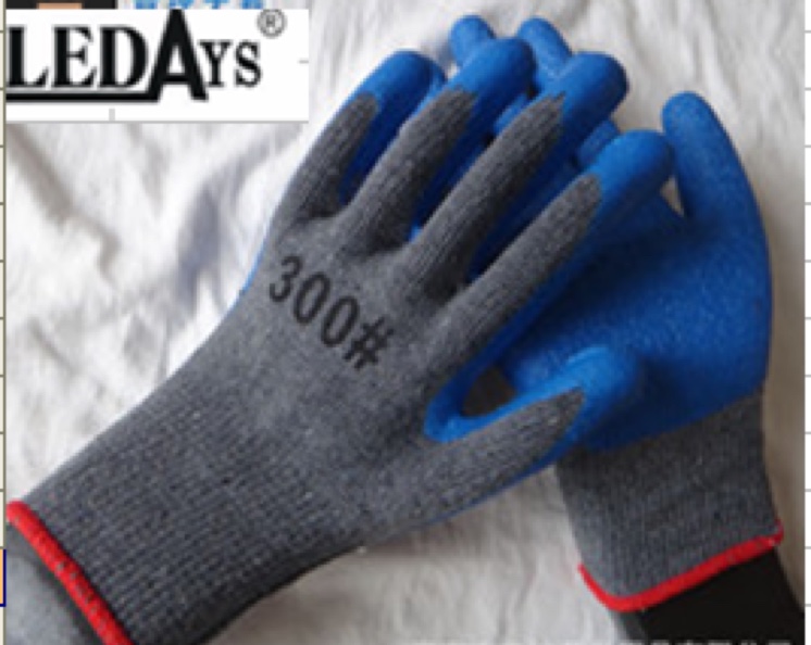 Blue and grey ten needle gloves