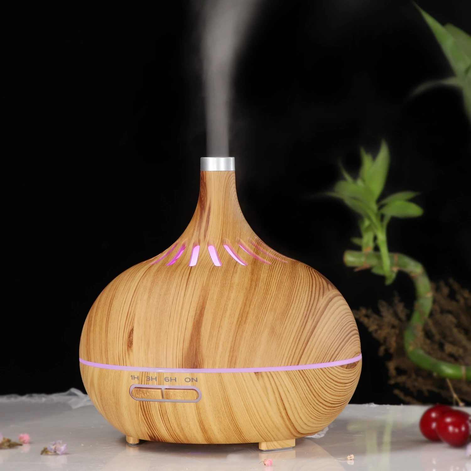 Venta directa de fábrica barra vertical patrón difusor de aroma humidificación lámpara de aromaterapia escritorio luz de banda creativa se puede agregar aceite esencial detail image 4