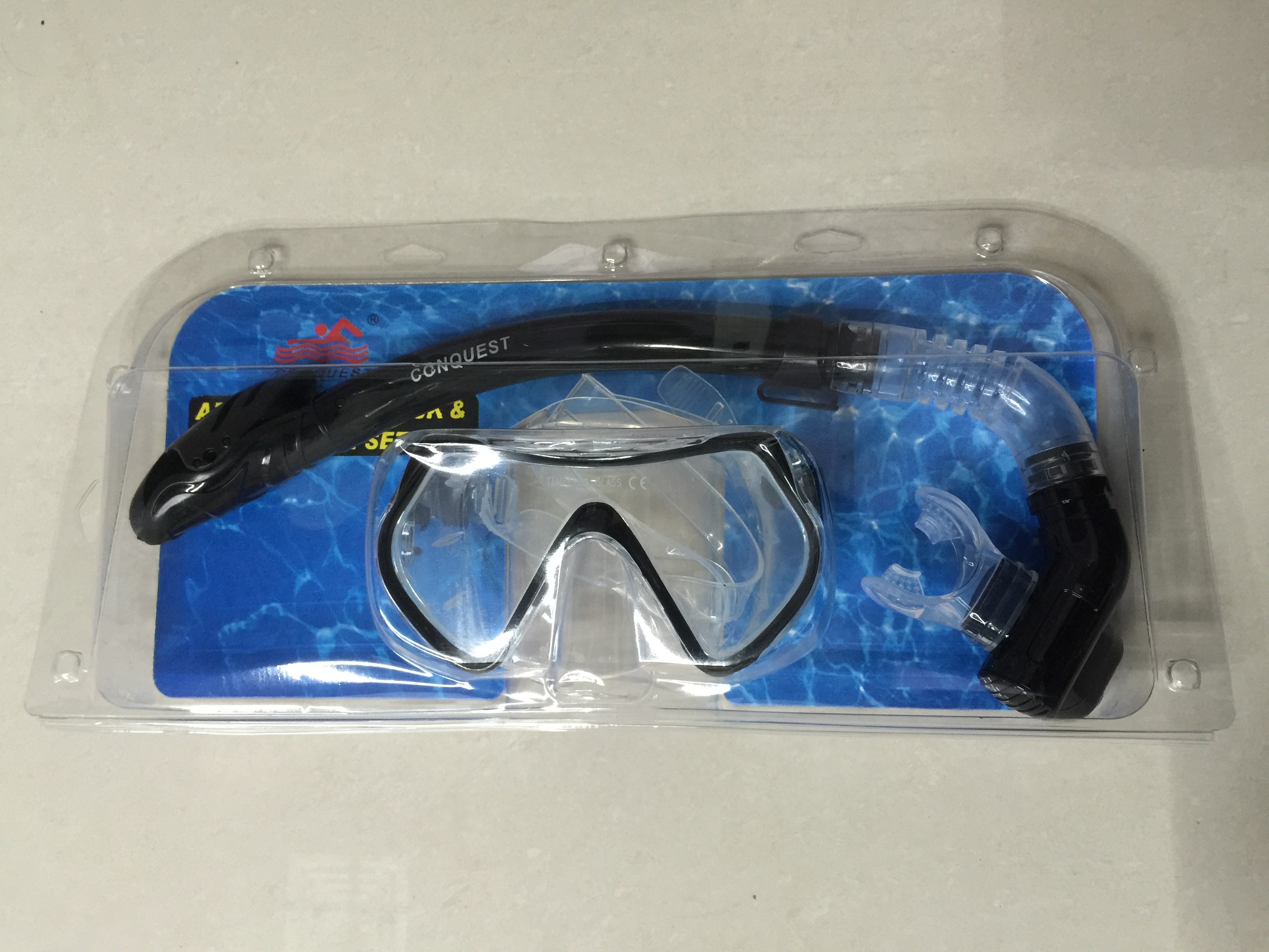 搏路厂家批发 现货供应潜水镜 全干式呼吸管 M1526S/S14S潜水套装 黑色详情图6