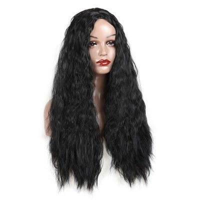 New wig bestsellers: Women's synthetic fiber high-temperature silk wig, African black wig detail image 4