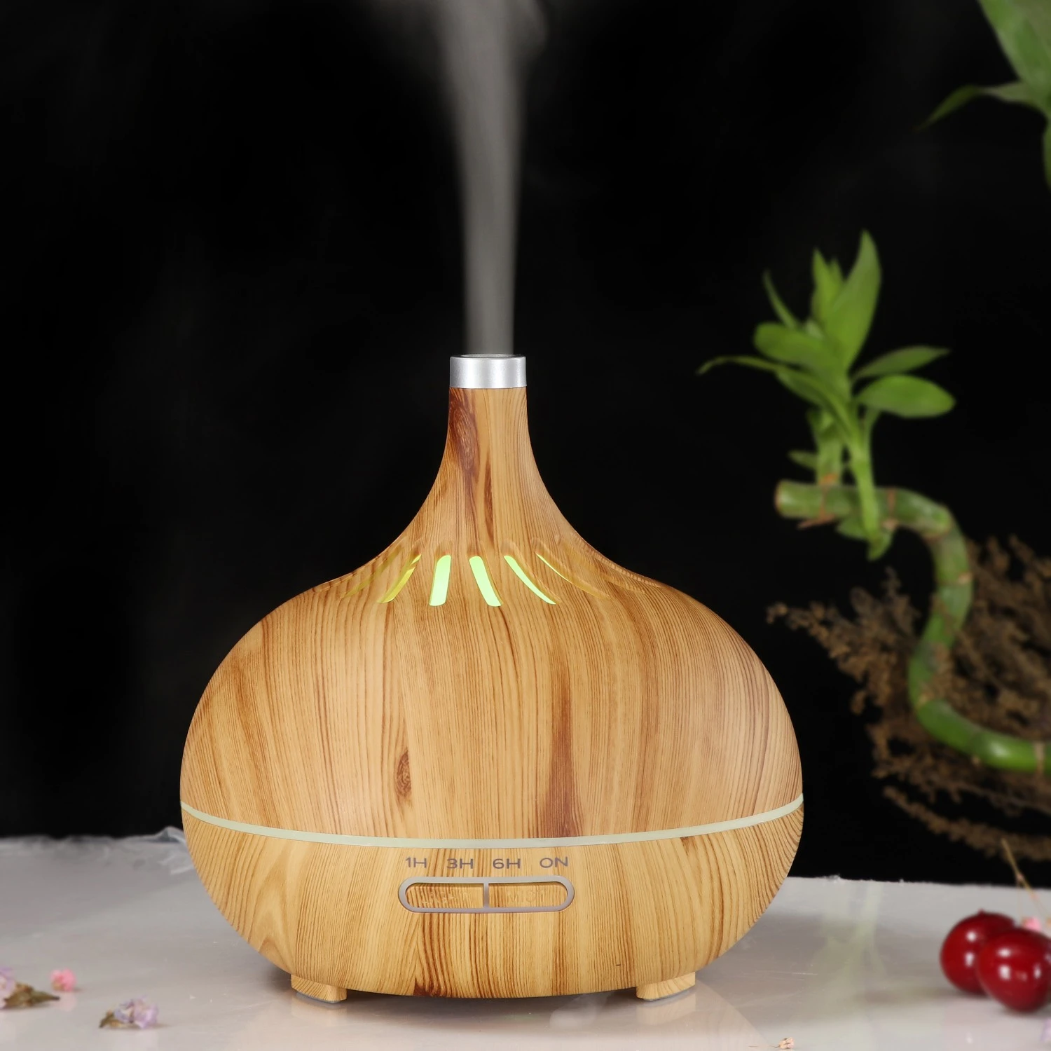 Venta directa de fábrica barra vertical patrón difusor de aroma humidificación lámpara de aromaterapia escritorio luz de banda creativa se puede agregar aceite esencial detail image 3
