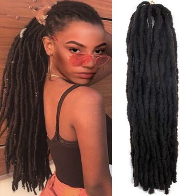 New African braided women's felt wig straight braided crochet hair 38 inches