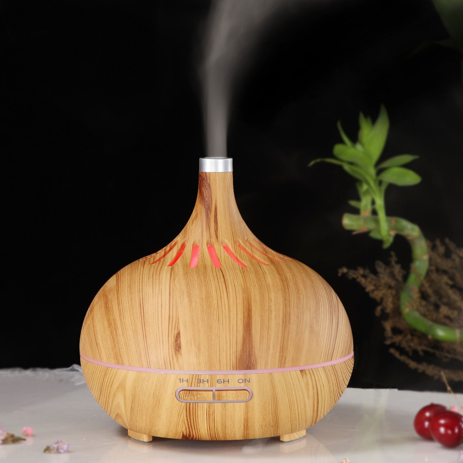 Venta directa de fábrica barra vertical patrón difusor de aroma humidificación lámpara de aromaterapia escritorio luz de banda creativa se puede agregar aceite esencial