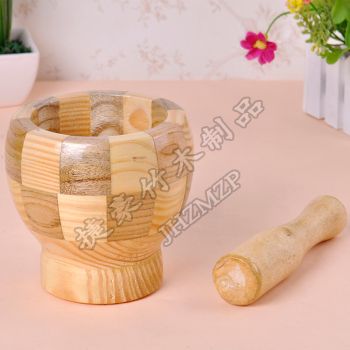 Large wooden garlic bowl, handcrafted wooden panel garlic bowl, essential household kitchenware