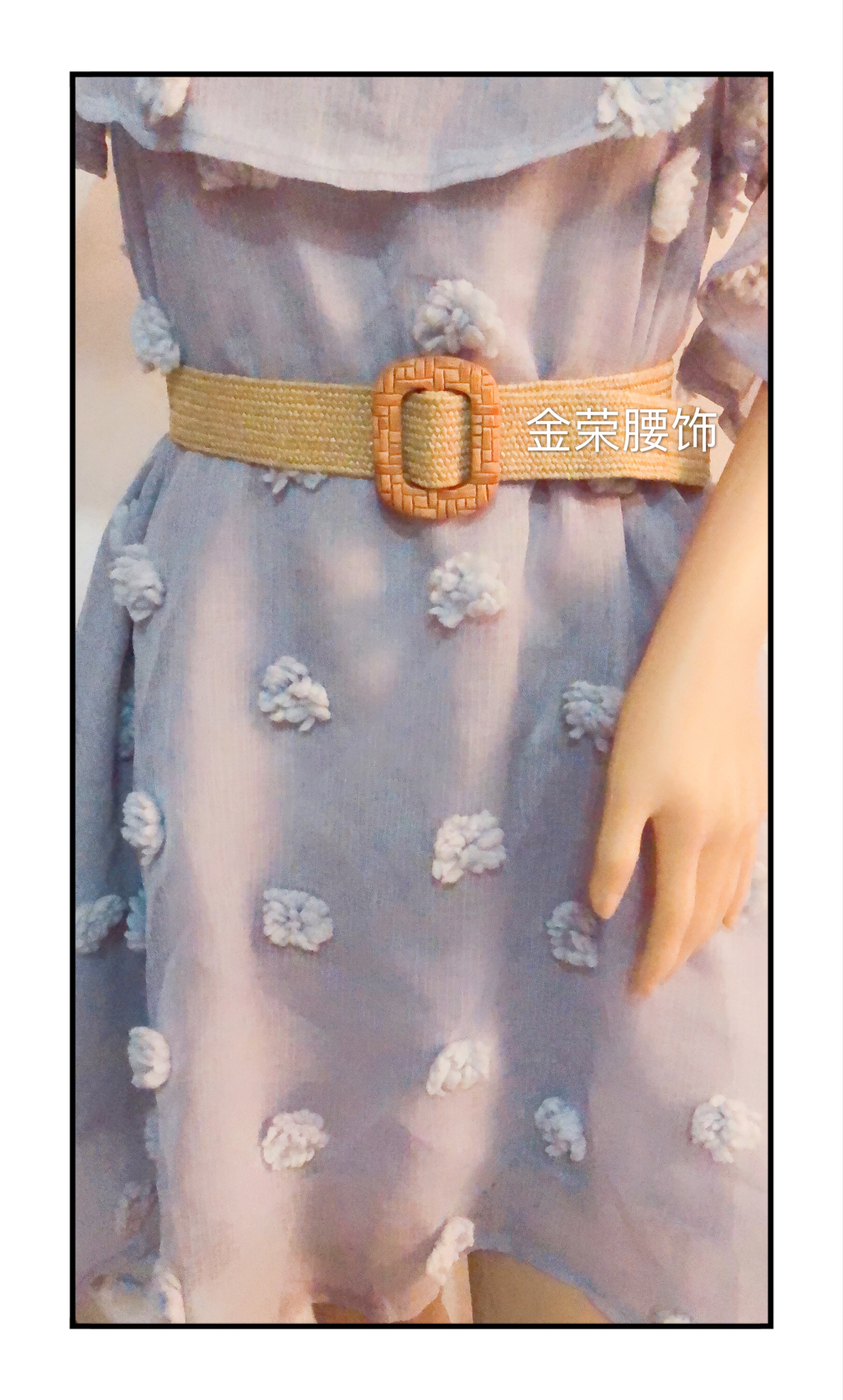 新款草编织松紧弹力腰带女皮带女圆方扣时尚休闲装饰百搭裤弹力腰详情图7