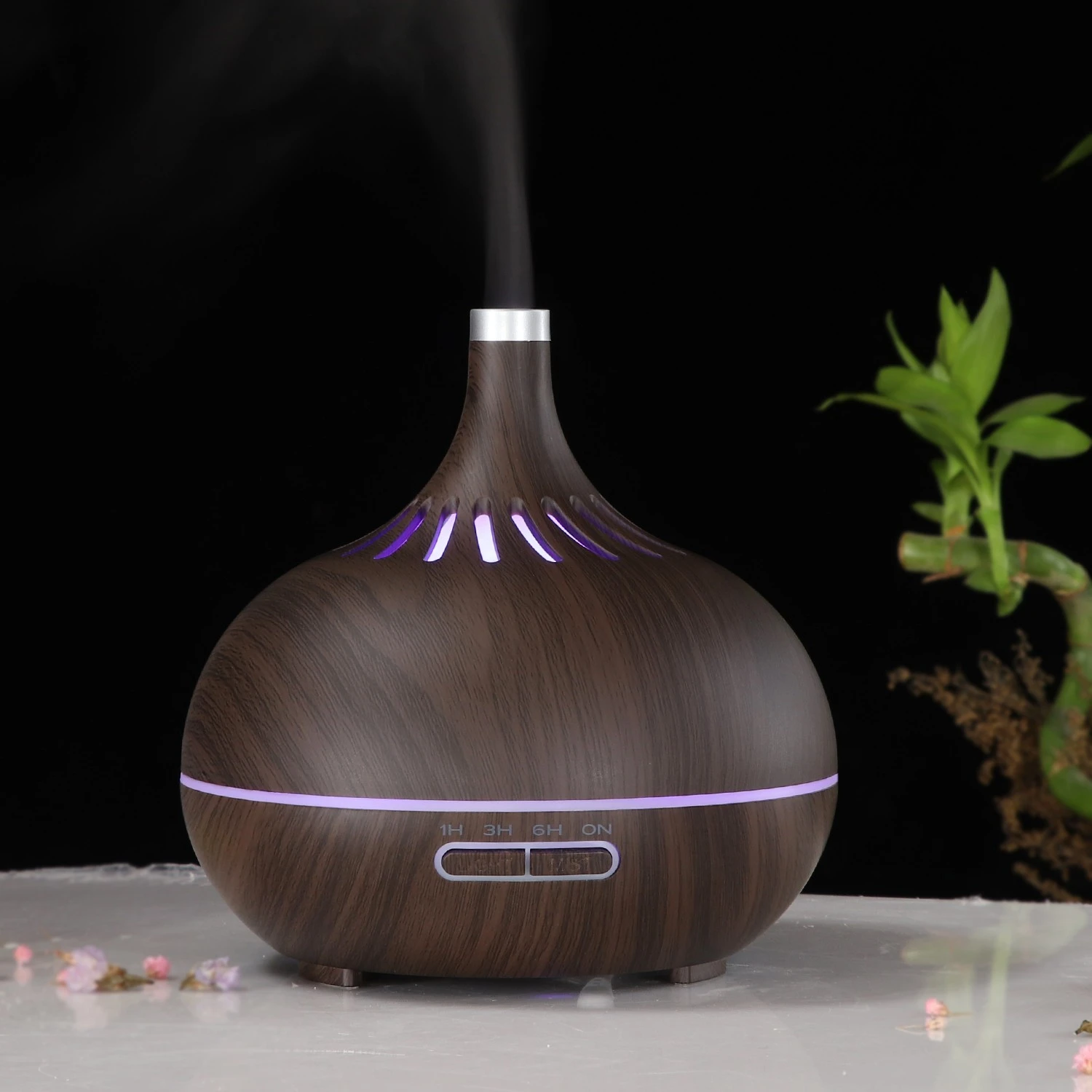 Venta directa de fábrica barra vertical patrón difusor de aroma humidificación lámpara de aromaterapia escritorio luz de banda creativa se puede agregar aceite esencial detail image 9