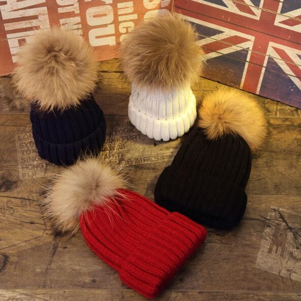 Hat Female Autumn Winter Raccoon Fox Real Fur Fur Hat Thick Knit Hat Winter Korean Version Warm Hat undefined