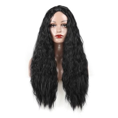New wig bestsellers: Women's synthetic fiber high-temperature silk wig, African black wig detail image 3