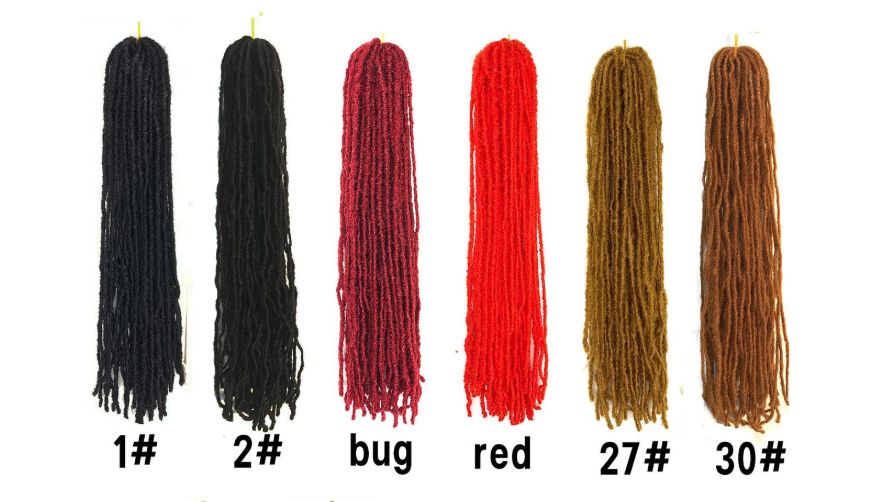 New African braided women's felt wig straight braided crochet hair 38 inches Specification image