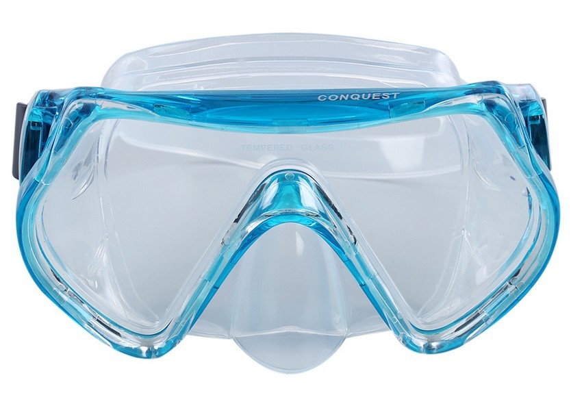 搏路厂家批发 现货供应潜水镜 全干式呼吸管 M1526S/S14S潜水套装 湖蓝详情图3