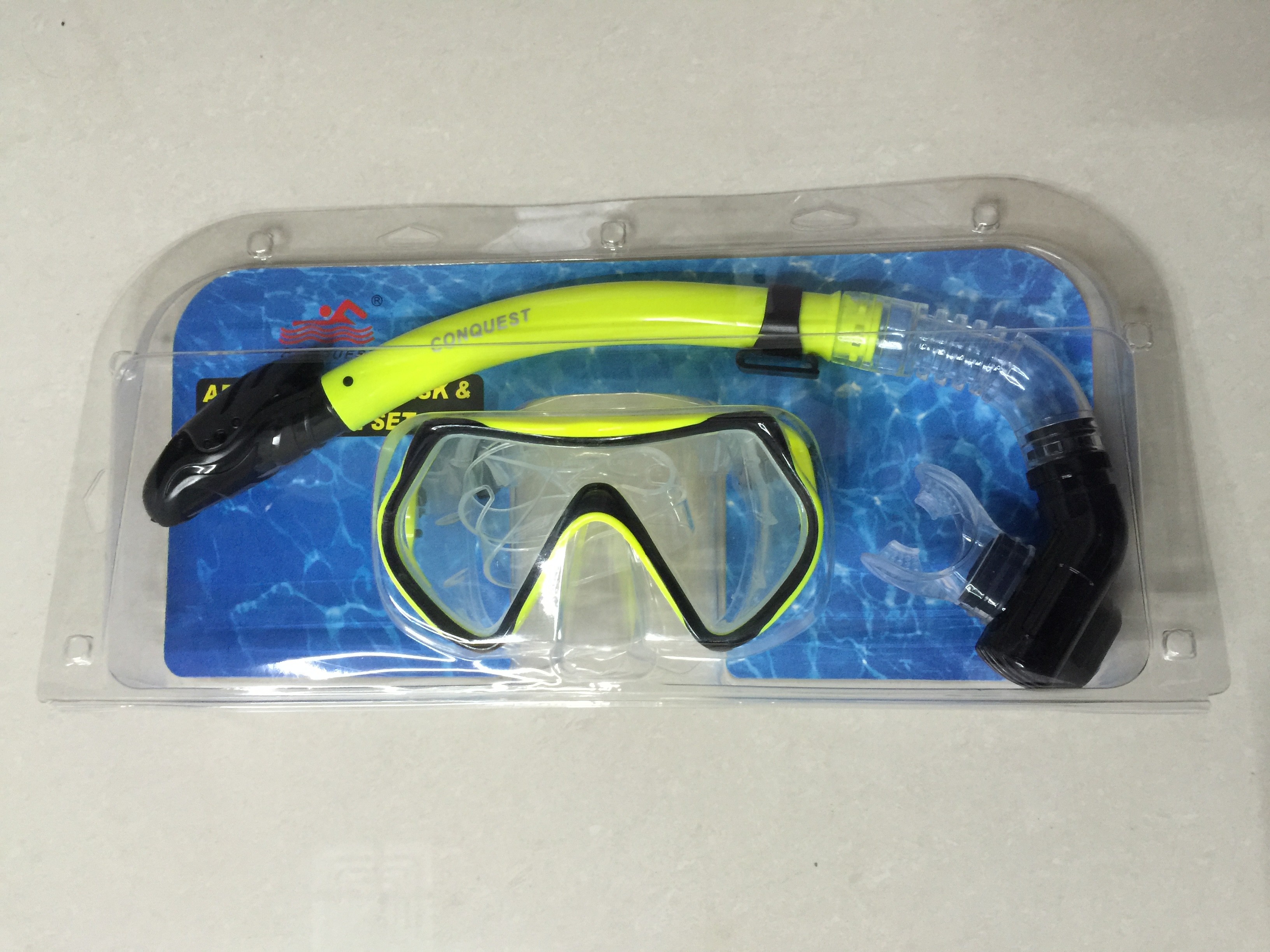 搏路厂家批发 现货供应潜水镜 全干式呼吸管 M1526S/S14S潜水套装 黄色详情图15