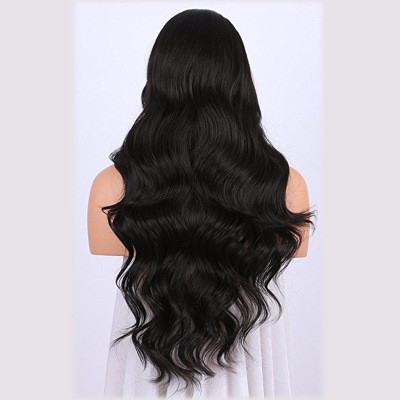 A new best-selling wig for women from Europe and America, featuring a mid-parted long curly hair made of synthetic fiber detail image 5