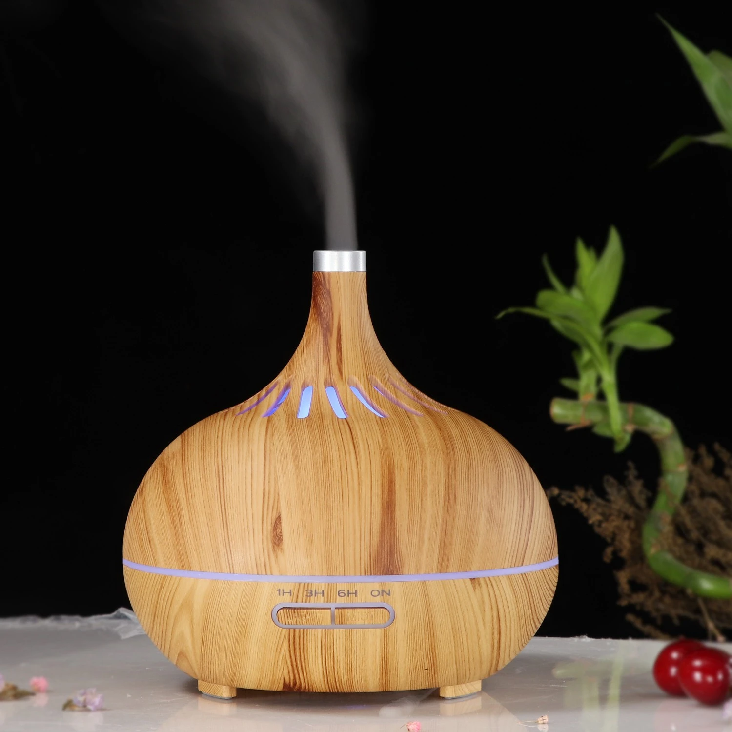 Venta directa de fábrica barra vertical patrón difusor de aroma humidificación lámpara de aromaterapia escritorio luz de banda creativa se puede agregar aceite esencial detail image 1