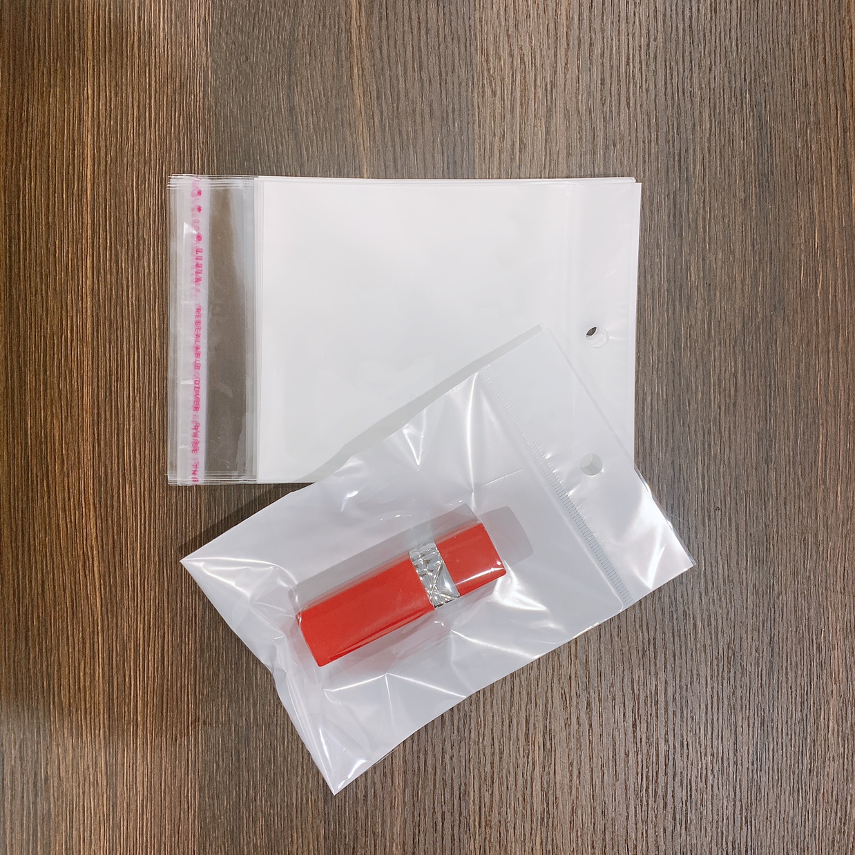 opp珠光膜卡头袋衬白底 三层加厚 挂孔饰品袋10*13+3+3