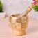 Large wooden garlic bowl, handcrafted wooden panel garlic bowl, essential household kitchenware details Picture