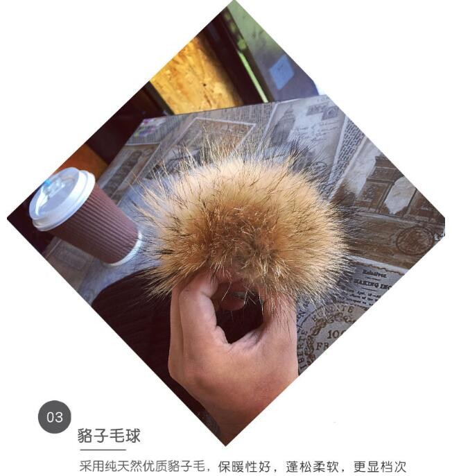 Hat Female Autumn Winter Raccoon Fox Real Fur Fur Hat Thick Knit Hat Winter Korean Version Warm Hat undefined