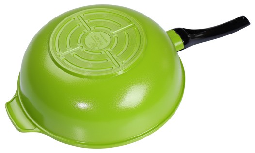 Kitchen Code: Korean imported Green Ceramic Double-handled wok 32cm (Lid not included) pic 3