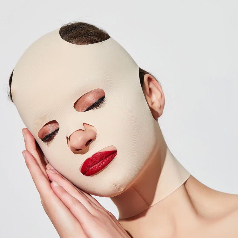 小V脸面罩辅助工具紧致提拉塑形睡眠美容面罩带排扣瘦脸绷带瘦脸神器详情6