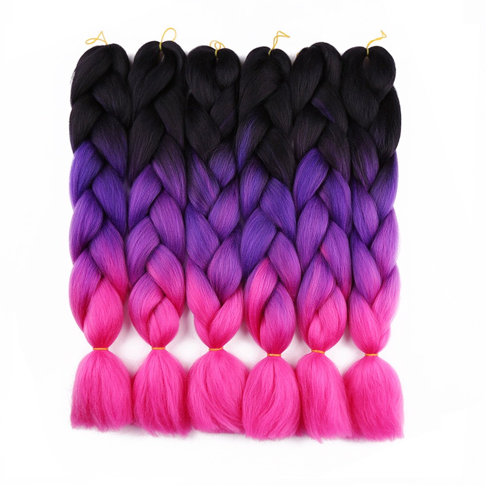 Large braided African bestsellers, single or double three or four color synthetic fiber large braided hair extension wigs detail image 6
