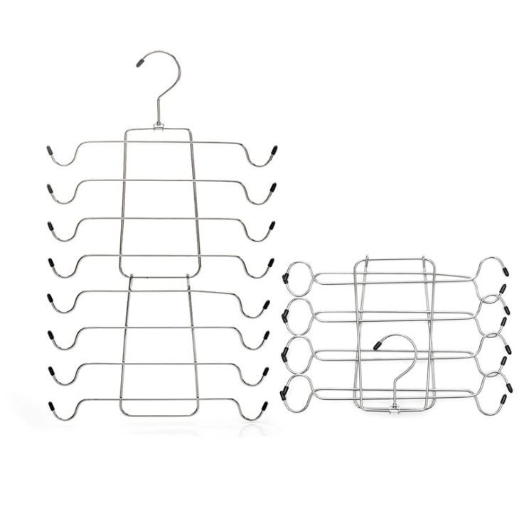 多层内衣衣架折叠挂吊带背心衣架收纳多功能魔术衣架白底实物图