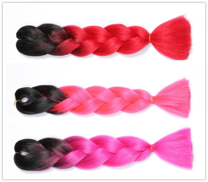 Large braids, African dirty braids, synthetic fiber single-color gradient, two-color, three-color, four-color wig braids detail image 10