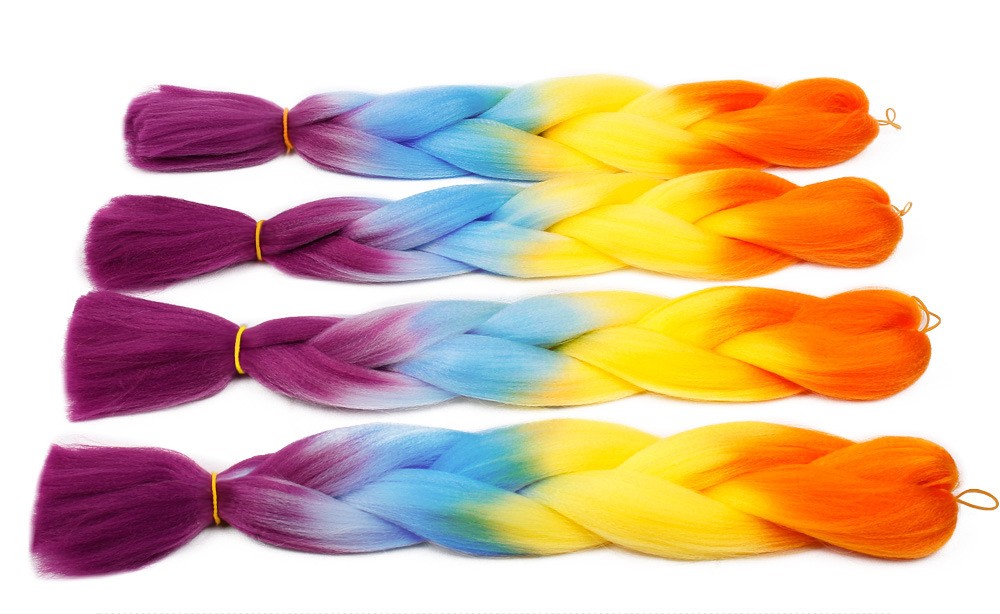 Large braided African bestsellers, single or double three or four color synthetic fiber large braided hair extension wigs detail image 7