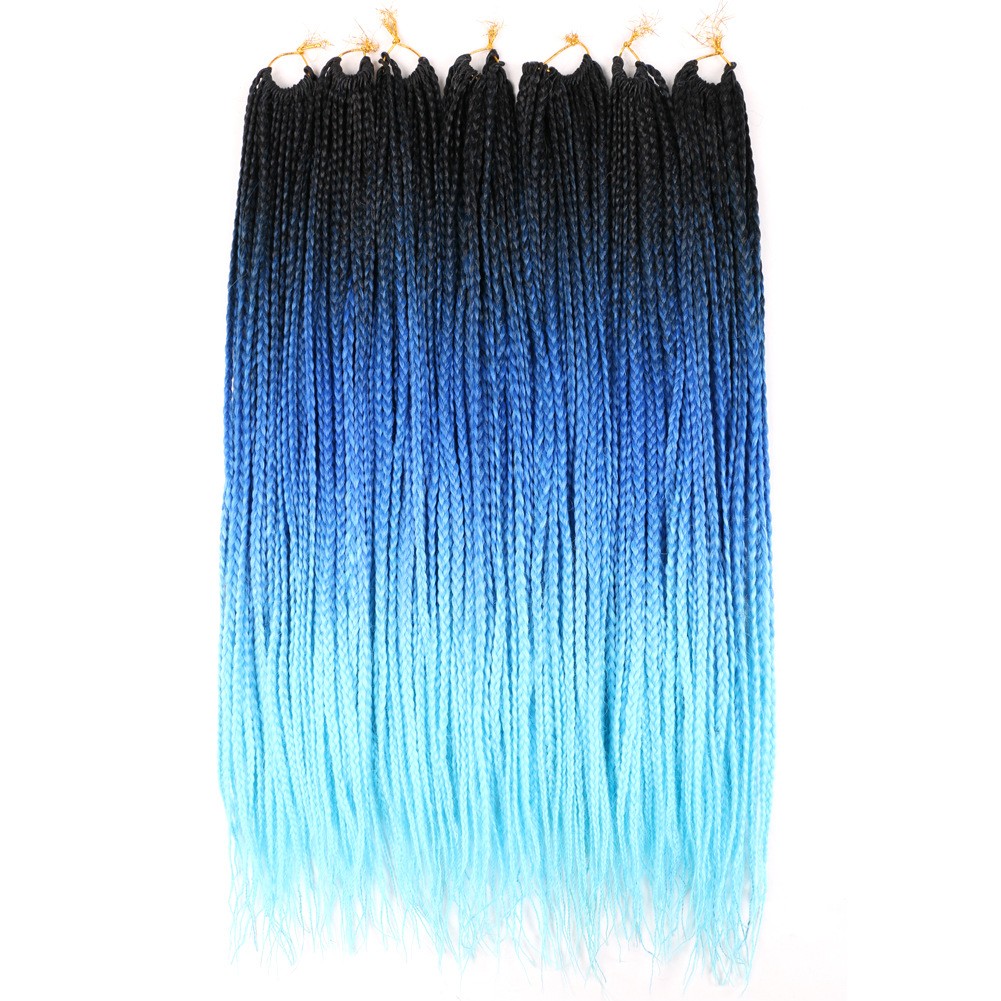 A 24-inch large braid with a gradient color three-strand braid made of chemical fiber and hooked detail image 5