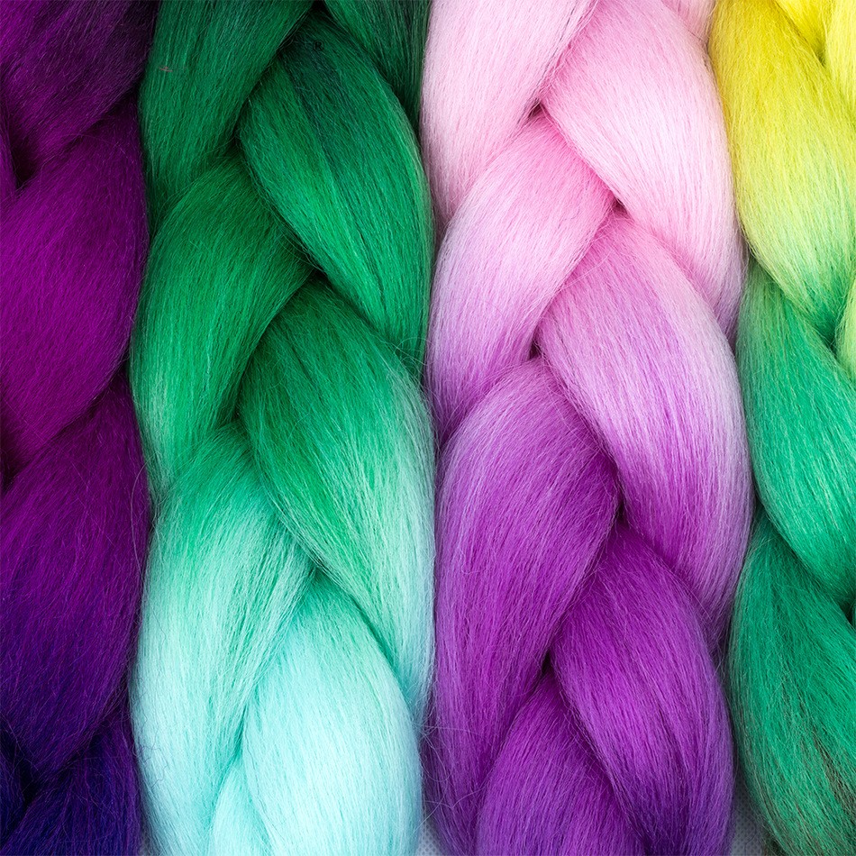Large braids, African dirty braids, gradient synthetic fiber wig braids detail image 9